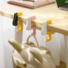 1pc Desktop Fixed Hook Office Desk Side Hook Cliff Schoolbag Hook Cute Plastic Desktop Hook