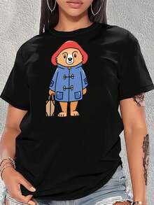 Women's Paddington Bear T-Shirts Cute Comfy Classic - Black - View 1