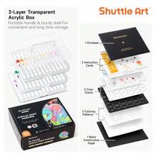 Marcadores de pintura acrílica Shuttle Art con control automático de tinta, set de 36/60 colores con punta de pincel para pintar sobre roca, cerámica, madera, lienzo, vidrio, piedra, tela, creación de tarjetas, manualidades y suministros de arte Springtok - 24 colores pastel - Ver 3