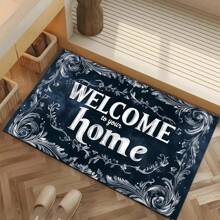 1 pieza Felpudo de bienvenida con patrón "Hogar dulce hogar" - Antideslizante, adecuado para interiores/exteriores, absorbe agua y resistente a la suciedad, adecuado para dormitorio, baño, cocina, entrada - Decoración del hogar lavable, suave y esponjosa para primavera/verano