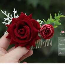 Handgemachter Samt Rosen Haarkamm, Hochzeitsfeier Haaraccessoire, künstliche Blumen Braut Haarschmuck, künstliche Blumen Rosen Haarspange, perfekt für Abschlussball, Bankett, Veranstaltungen