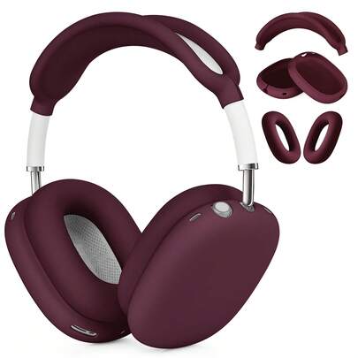 Solid Color Silicone Case Cover For AirPodsMax, Ear Pad Case Cover/Ear Cups Cover/Headband Cover For AirPodsMax Headphones, Accessories Soft Silicone Protector Compatible With Apple AirPodsMax New USB-C (2024) Spring Gift