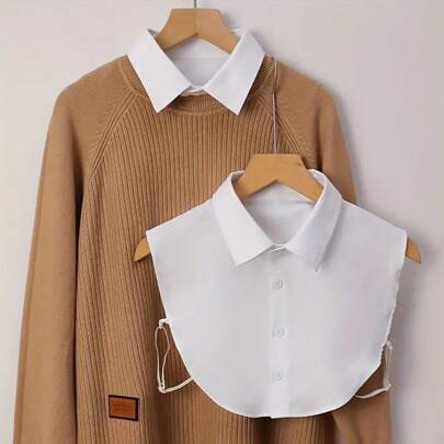 1pc Women's Dickey Collar Detachable Peterpan Faux Collar Shirts Collar For Women & Teens Girls & Lover & Office Lady Favors
