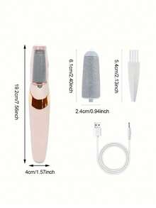 1pc Electric Foot Scrubber – Rechargeable Callus Remover Foot Care Device, Comes With 2 Cleaning Heads (Coarse And Fine Sand) For Easy Water Rinse, Ensuring Clean & Hygienic Feet, Ideal For Holiday Gifting - Multicolor - View 4