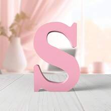 6 英寸粉色木质字母，用于墙面装饰的未完成木质字母，装饰性垂直字母，以及用于工艺家居派对项目的装饰性标牌 - 粉色 - 查看 22