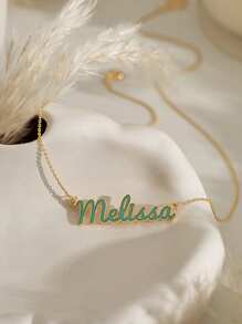 1 PIEZA | Collar con inicial de lujo personalizado y único de 6 colores | Nombre grabable | Joyería con estilo de hada brillante y de superposición (Regalo ideal para la mejor amiga, mujeres jóvenes)
