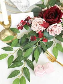 6 件（60 厘米/23.6 英寸）人造绿色植物，包括椰枣树叶、柳枝、假绿叶茎，适合悬挂在花环和藤蔓上，可插入花枝中，适用于婚礼、花束、拱门、背景幕布、餐桌装饰、家居装饰和户外婚礼氛围营造。 - 彩色 - 查看 12