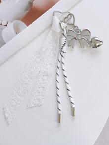 NS Style Metal Heart Key Chain With Lace And Acrylic Bow Pendant Bows Y2K Beach Accessories Daisy - Multicolor - View 9