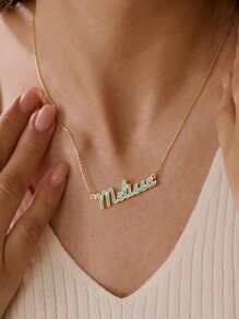 1 PIEZA | Collar con inicial de lujo personalizado y único de 6 colores | Nombre grabable | Joyería con estilo de hada brillante y de superposición (Regalo ideal para la mejor amiga, mujeres jóvenes)