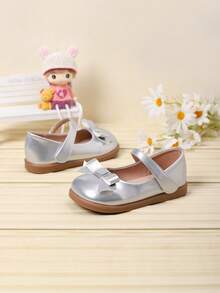 1 Pair Cute Girls' Butterfly Decor Casual Shoes, Suitable For Spring & Autumn - Silver - View 5