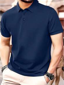Camisa tipo polo para hombres para el verano, hecha de material de secado rápido, con confección 3D, ajuste ceñido, apropiada tanto para el trabajo como para el ocio, es el mejor regalo para los hombres.