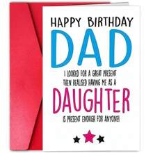 1Pc Funny Birthday Card For Dad, Dad Birthday, Card From Daughter, Family Birthday, For Him, British Humour, Cheeky Card, Rude - Happy Birthday Dad