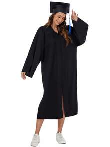 Toga de graduación de bachiller, toga de maestría - Negro - Ver 9