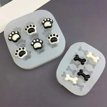 1pc Silicone Mold For DIY Projects Featuring 9 Holes For Cat Paws And 6/10 Holes For Bones,Small Moulds Suitable For Handmade Candles,Soaps,Wax,Clay,Aromatherapy Gypsum Epoxy Resin Jewelry Decoration,Home Decor Wedding Graduation Birthday Party Gift - Multicolor - View 2