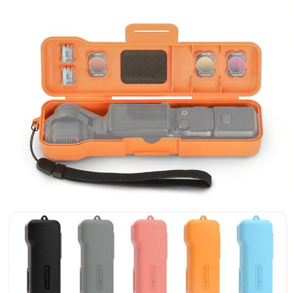 Estuche protector plegable para DJI OSMO Pocket3, estuche protector de lente para gimbal Pocket3, accesorio con correa para la muñeca, 3 filtros CPL/ND + 2 ranuras para tarjetas de memoria, apertura/cierre rápido, diseño compacto, bolsa de almacenamiento protectora Pocket3, cubierta dura para la cámara portátil Pocket3 con protector de pantalla y lente