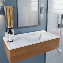 DoceLar Store Pia Lavatório Copacabana 60 cm Para Banheiro Branco Brilho