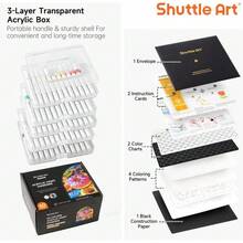 Marcadores de pintura acrílica Shuttle Art con control automático de tinta, set de 36/60 colores con punta de pincel para pintar sobre roca, cerámica, madera, lienzo, vidrio, piedra, tela, creación de tarjetas, manualidades y suministros de arte Springtok - 24 colores pastel - Ver 10