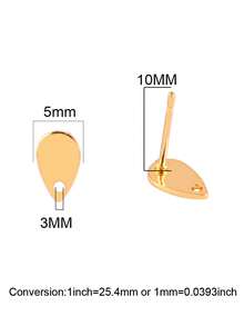 20pcs Stainless Steel Teardrop Stud Earrings Base Findings Fashion Geometric Earrings Posts For DIY Earring Jewelry Making Accessories Supplies - DIY Earrings - View 11