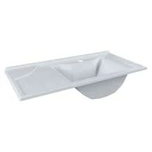 DoceLar Store Pia Lavatório Copacabana 60 cm Para Banheiro Branco Brilho