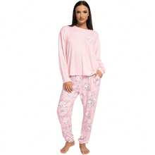 Disney Aristocats Long Pyjamas | Marie Womens' Long-Sleeved Pyjama Set | Ladies' Sleepwear - Pink - View 1
