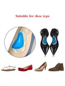 Bantalan Kaki Depan Silikon, Bantalan Metatarsal Perekat Sendiri, Sisipan Anti-Selip Ukuran Setengah, Bantalan Sepatu Hak Tinggi Lembut, Bantalan Pelindung Kaki, Unisex - Biru - View 3
