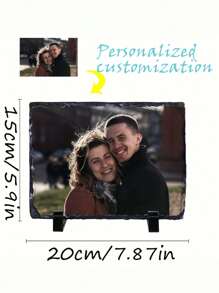 1pc Customized Photo Frame With Stand - Personalized Engraved Picture Display For Office Desk, Perfect Gift For Mother's Day, Father's Day, Wedding, Birthday, Etc., Home Harmony, Home & Living, Christmas Home Atmosphere, Autumn Home Refresh, Xmas Decoration