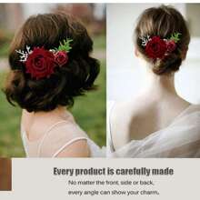 Handgemachter Samt Rosen Haarkamm, Hochzeitsfeier Haaraccessoire, künstliche Blumen Braut Haarschmuck, künstliche Blumen Rosen Haarspange, perfekt für Abschlussball, Bankett, Veranstaltungen