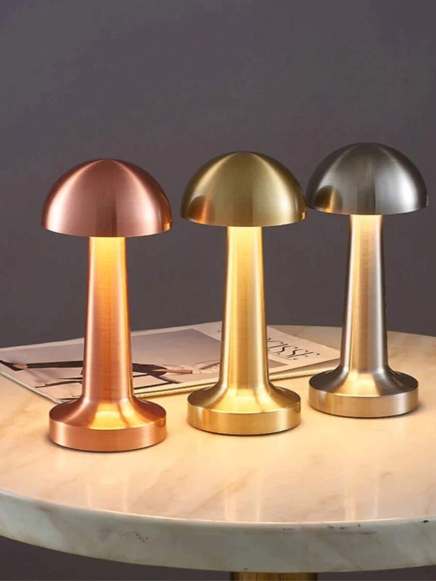 Luminaria Abajur Recarregável Led Cor e Brilho Ajustável Cogumelo Touch USB - Multicolorido - Visão 1