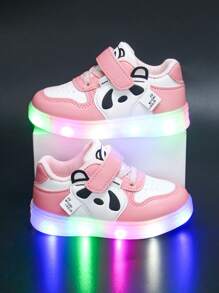 1 par de cómodas y versátiles zapatillas casuales con luces para niñas