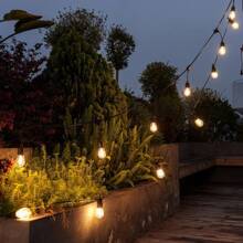 A Set Of Solar-Powered Eight-Function S14 Outdoor Light Strings, Running Horse Light Strings, Solar Camping Light Strings, Suitable For Outdoor Garden, Courtyard, Corridor Decoration, Camping Stalls, Wedding Decoration, Black Coarse Wire Hanging S14 Light Strings, With A Length Of 5 Meters And 10 Solar-Powered Bulbs (Including Two Accessories), A 5-Meter Solar-Powered Style With 10 Bulbs And Remote Control (Including Three Accessories), A 10-Meter Solar-Powered Style With 20 Lamp Holders (Including Two Accessories), And A 10-Meter Solar-Powered Style With 20 Lamp Holders And Remote Control (Including Three Accessories).