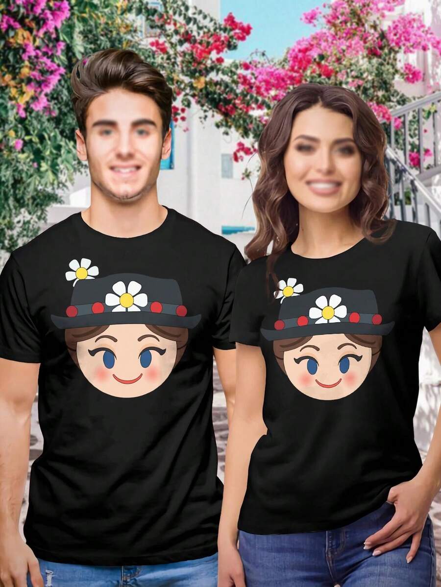 Women's Mary Poppins T-Shirt Cute Classic fashion Tops - Negro - Ver 1