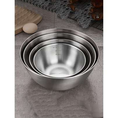 Bộ 4 món/1 bát trộn lồng nhau bằng thép không gỉ 304, bát đựng salad nhà bếp, hộp đựng thực phẩm nấu nướng, nhiều kích cỡ, bát trộn bằng thép không gỉ, bát nhà bếp, bộ bát trộn, bát nướng bằng thép không gỉ, bát đựng salad, bát nướng, bát chuẩn bị nhà bếp, bát đựng salad bằng thép không gỉ có đánh dấu, bát đựng mì hoàn thiện gương, dùng được với máy rửa chén