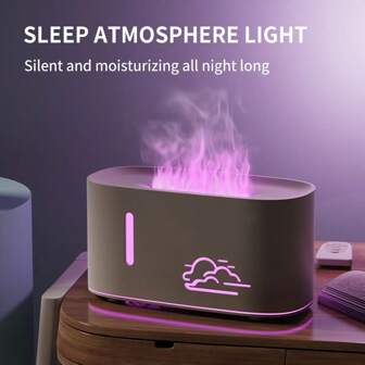 1 pièce Diffuseur d'aromathérapie miniature à flamme alimenté par USB de 160 ml, humidificateur domestique ultrasonique simple, 7 couleurs d'éclairage, humidificateur, assainisseur d'air, diffuseur de parfum pour bureaux, studios de yoga, hôtels et chambres. Cadeau parfait pour les femmes, Noël, Fête des Mères