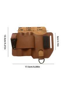 EDC Tool Pouch, Outdoor Camping Faux Leather Case, Multi-Purpose Small Backpack, Knife, Flashlight, Faux Leather Waist Holst - Multicolor - View 11