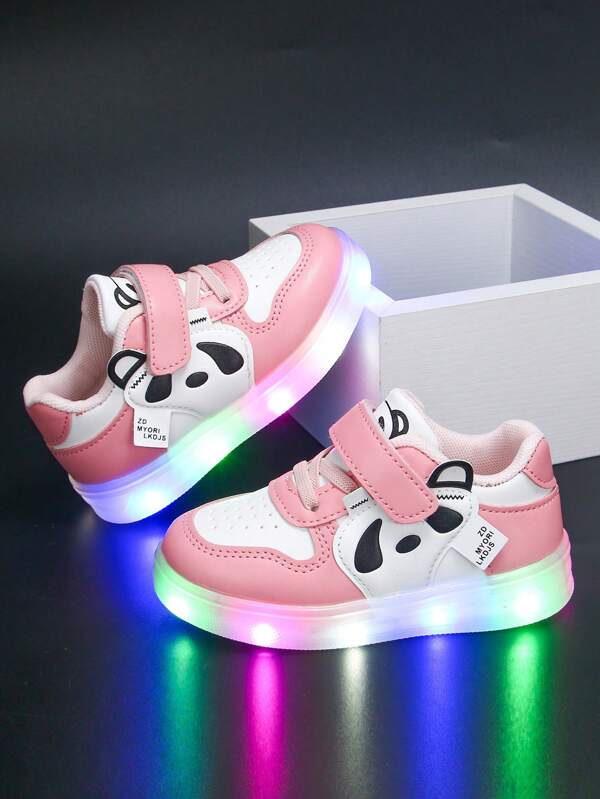 1 par de cómodas y versátiles zapatillas casuales con luces para niñas