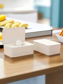 1pc PP Automatic Flip-Top Black Tissue Box, Wet Wipes Box, Mask Storage Box - Black - View 12