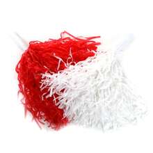 Pair Of Red & White Pom Poms – Perfect For England Football, Rugby & Cheerleading - Red and White - View 4