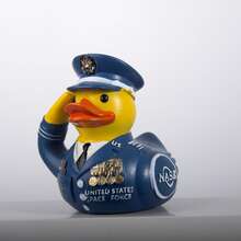 1pc 2.8 Inch 3D Resin Soldier Duck Statues, Navy Duck, Space Duck Figurines, Desk Decoration, Car Decor, Home Accents, Gifts