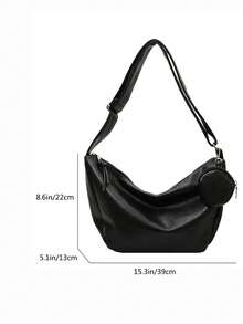 新款时尚女士休闲手提包，带零钱包，别致大容量单肩斜挎包，柔软 PU 皮革，百搭通勤风格