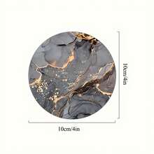 6pcs Marble Pattern Coasters Set,Colorful Heat Insulation Mat, Washable Placemat, Anti-Scalding Non-Slip Table Mat, Car Coaster, Perfect For Home, Cafe, Office, Kitchen,Tea Time, Themed Party Decor, Exquisite Gifts - Multicolor - View 4