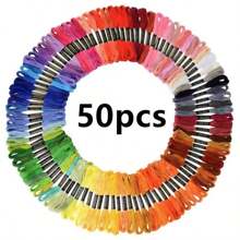 50 Rolls High-Quality Embroidery Threads, Diverse Color Combinations, Suitable For Cross-Stitch, DIY Crafts And Sewing Projects