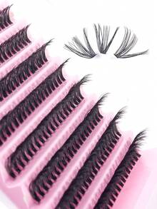 200 Clusters 40D Mixed 10 Rows Natural Single Cluster False Eyelashes D-Curve 8-16mm Mixed Length Soft And Lightweight Suitable For Self-Grafting DIY Handmade Imitation Mink False Eyelashes Suitable For Home Use, Simple Operation Suitable For Parties Lash Clusters, Eyelash Clusters, Individual Eyelashes, Lashes, Fake Lashes - Black - View 6