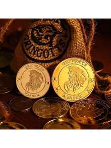 3pcs Gringotts Commemorative Coins - Badge Coin Set - Collector's Hobby - Display Storage Collectible Coins - Birthday Gift - Gift - Christmas Gift - Holiday Gift - Commemorative Coins - Multicolor - View 3