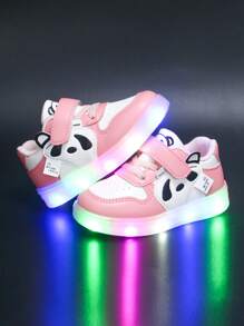 1 par de cómodas y versátiles zapatillas casuales con luces para niñas