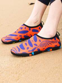 1 Pair Men's Outdoor Wading Shoes, Breathable Lightweight Quick-Drying One-Button Barefoot Beach Shoes For Beach Parties, Water Parks, Swimming, Snorkeling, Surfing, Fishing, Beach Sports, And Outdoor Travel - Orange - View 2