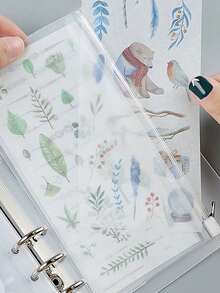 A6 Size Transparent Binder With 6 Zipper Closure Storage Bags - Multicolor - View 7