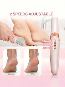 1pc Electric Foot Scrubber – Rechargeable Callus Remover Foot Care Device, Comes With 2 Cleaning Heads (Coarse And Fine Sand) For Easy Water Rinse, Ensuring Clean & Hygienic Feet, Ideal For Holiday Gifting - Multicolor - View 6