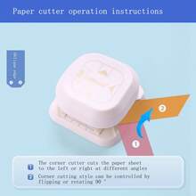 1pc 4 In 1 Paper Punch, Multifunctional Embossing Punches, Journal Planner DIY Corner Cutter, Notebook Stationery Cutting Tool,Suitable For School, Office, Home,Back To School,School Supplies - White - View 8