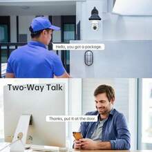 Light Bulb Security Camera With 3MP HD, Infrared Night Vision, Pan/Tilt, 2-Way Audio, Human Detection & Alexa Compatibility