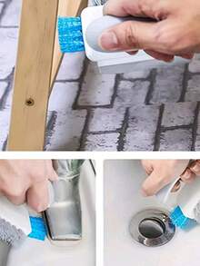 Badezimmer Reinigungsbürsten Set, beinhaltet Glasschaber, Fugenbürste und bequemen Griff. Hartborstenbürste geeignet für Dusche, Badezimmer, Teppich, Küche und Badewanne, schwere Reinigung.